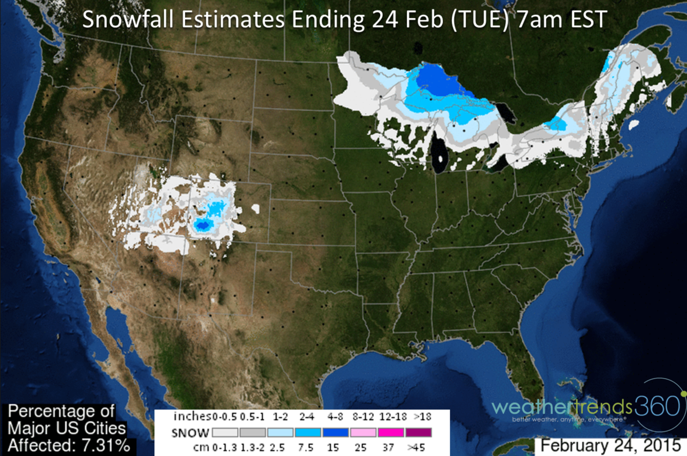 Snowfall & Precipitation Outlook 2025 February Blog weathertrends360