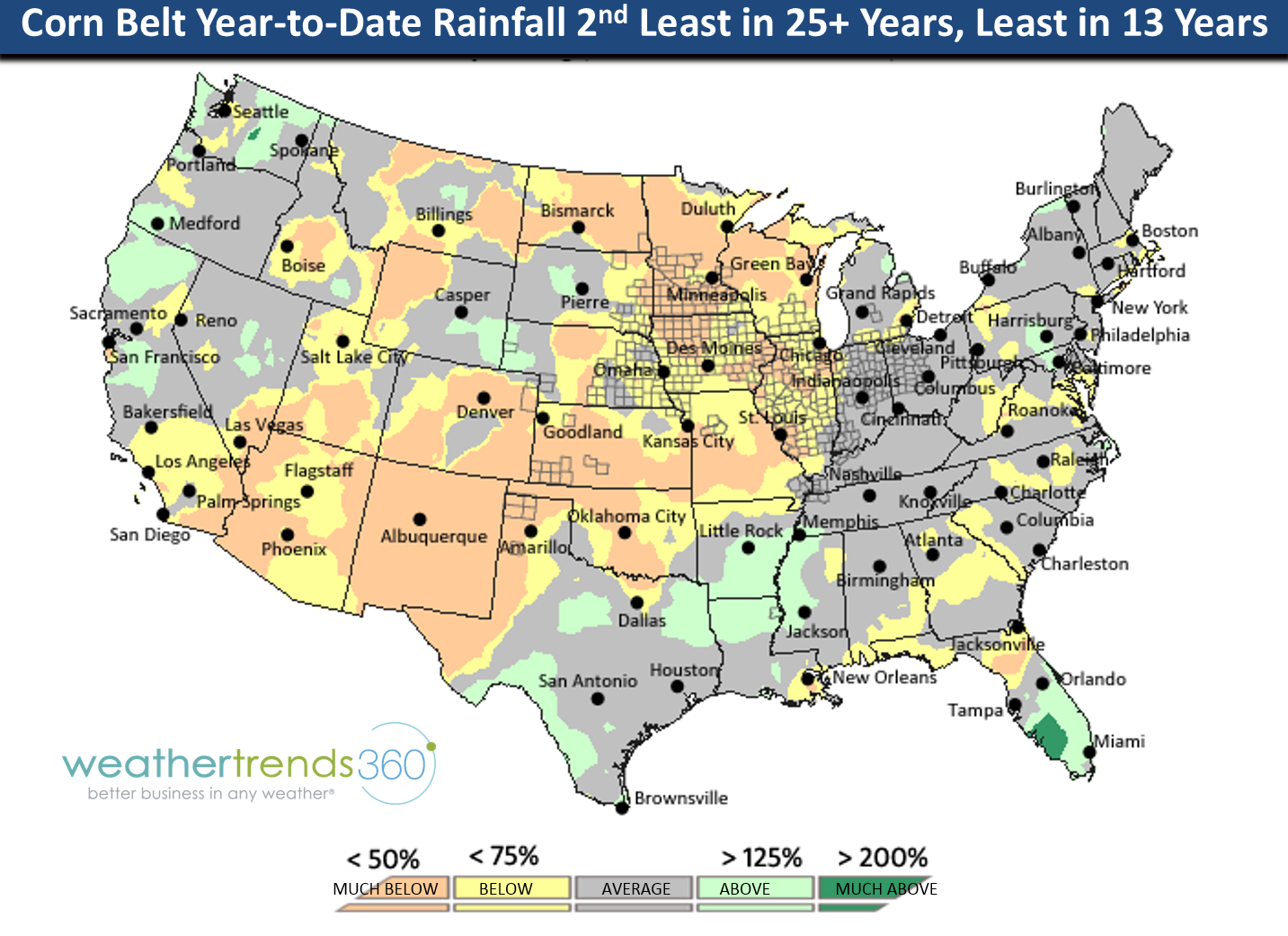 Forecast of the 2016 Corn Belt Drought weathertrends360